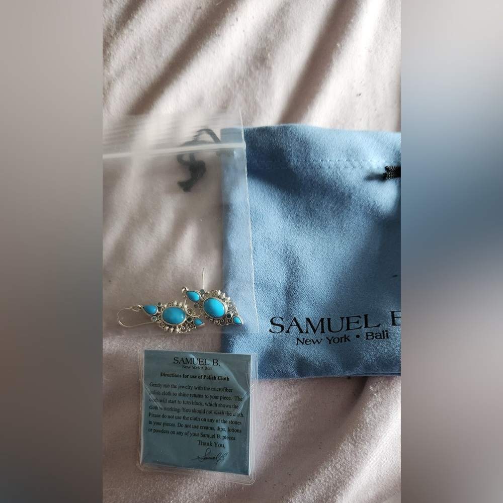 Samuel B. Sterling Silver Sleeping Beauty Turquoise & Apatite Earrings